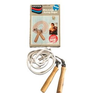 Kroydon Pro-Line 8' Swivel Jump Rope Vintage Model G-58 Wood Handle Light‎ New